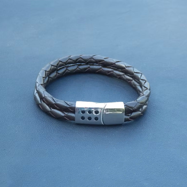 2 Cord Plaited Bracelet Magnet Close