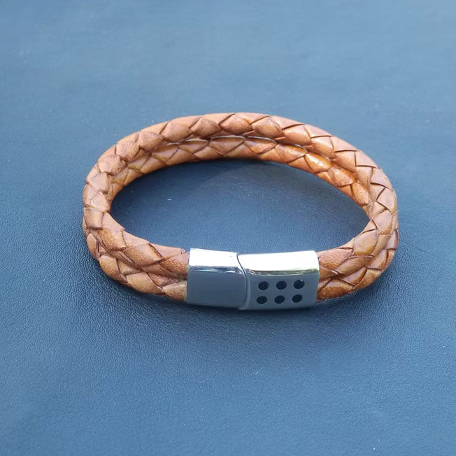 2 Cord Plaited Bracelet Magnet Close