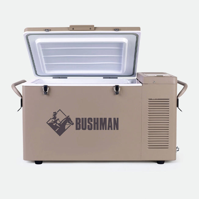 Bushman 35-52L OG Heavy Duty Portable Fridge Freezer with Cover-Transformer and Extension Kit