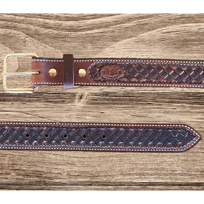 Texas Saddlery Western Chocolate Waffle Belt