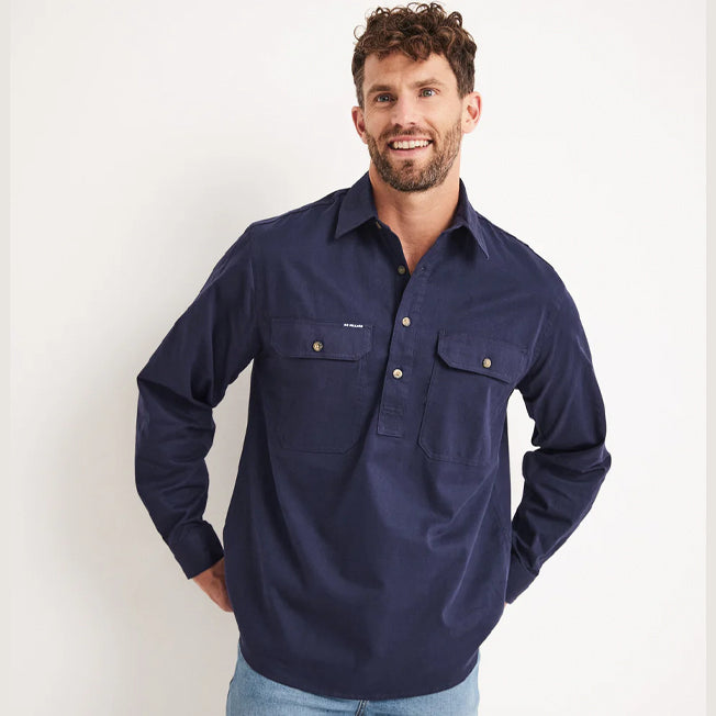 RB Sellars Mens Burton 1/2 Button Lightweight LS Shirt