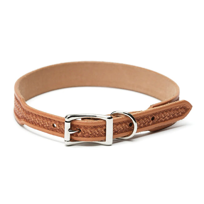 Texas Saddlery Natural Basket Dog Collar