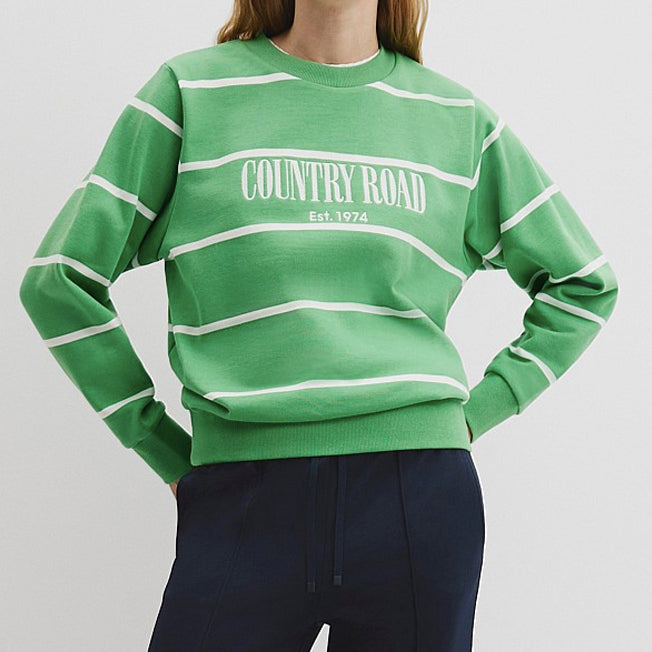 Country Road Ladies Verified Australian Cotton Stripe Heritage Sweat