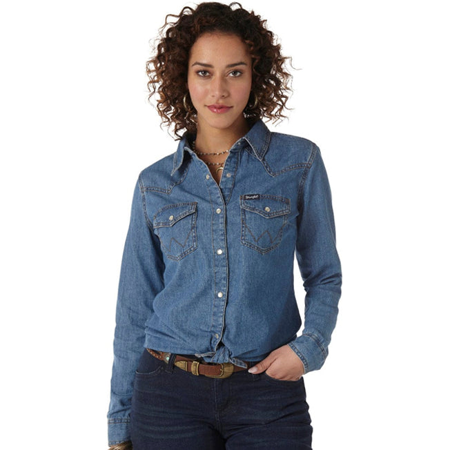 Wrangler Ladies Classic Fit Denim Shirt