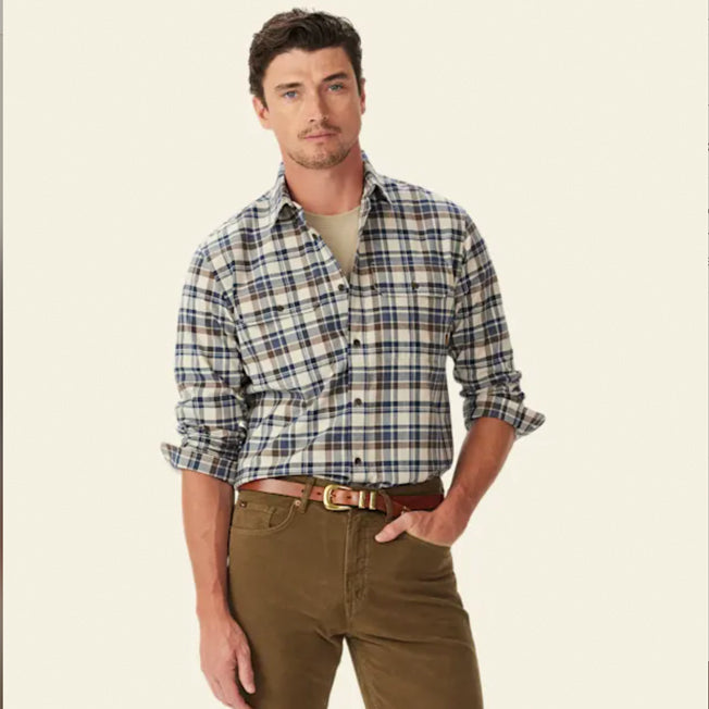 R.M. Williams Mens Orion Brushed Check Shirt