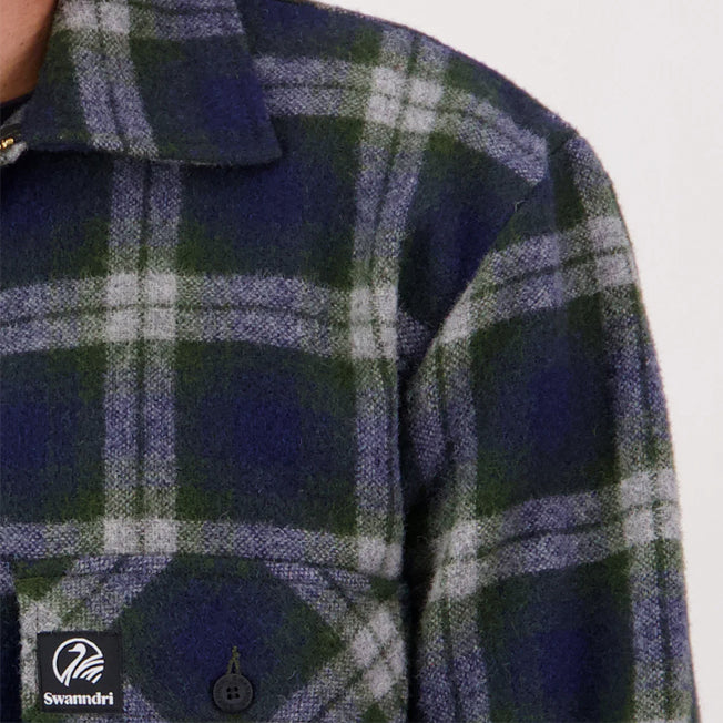 Swanndri Ranger Wool Zip Front Check Bush Shirt