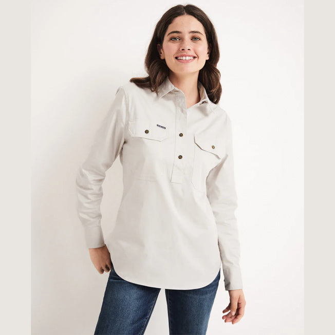 RB Sellars Ladies Sandy 1/2 Button Lightweight LS Workshirt