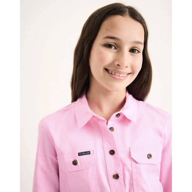RB Sellars Kids Sandy 1/2 Button Lightweight LS Work Shirt