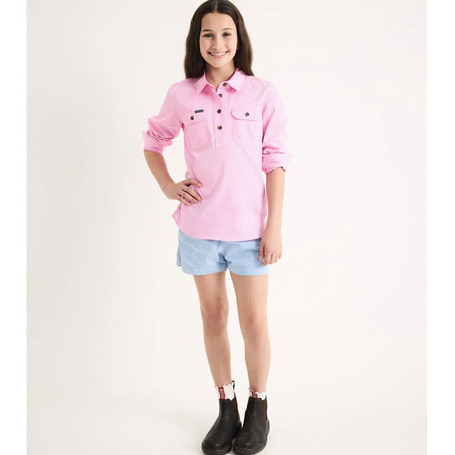 RB Sellars Kids Sandy 1/2 Button Lightweight LS Work Shirt