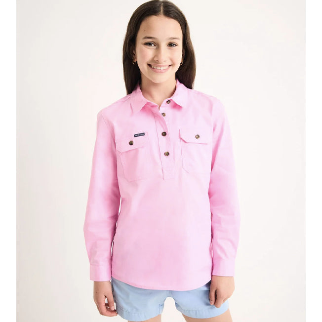 RB Sellars Kids Sandy 1/2 Button Lightweight LS Work Shirt