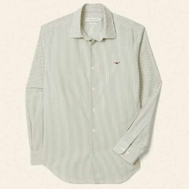 R.M. Williams Mens Sommers LS Poplin Stripe Shirt