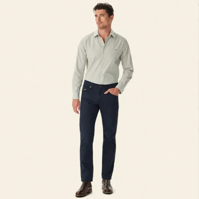 R.M. Williams Mens Sommers LS Poplin Stripe Shirt