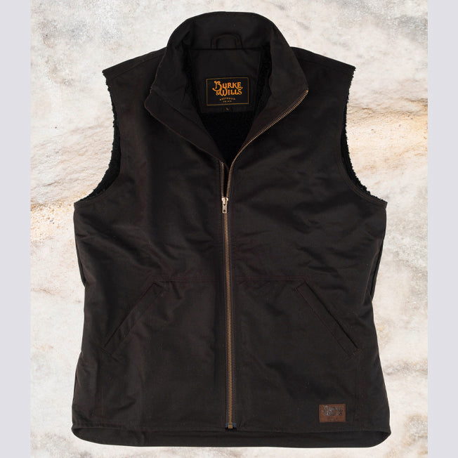 Burke & Wills Stockman Oilskin Vest Lined