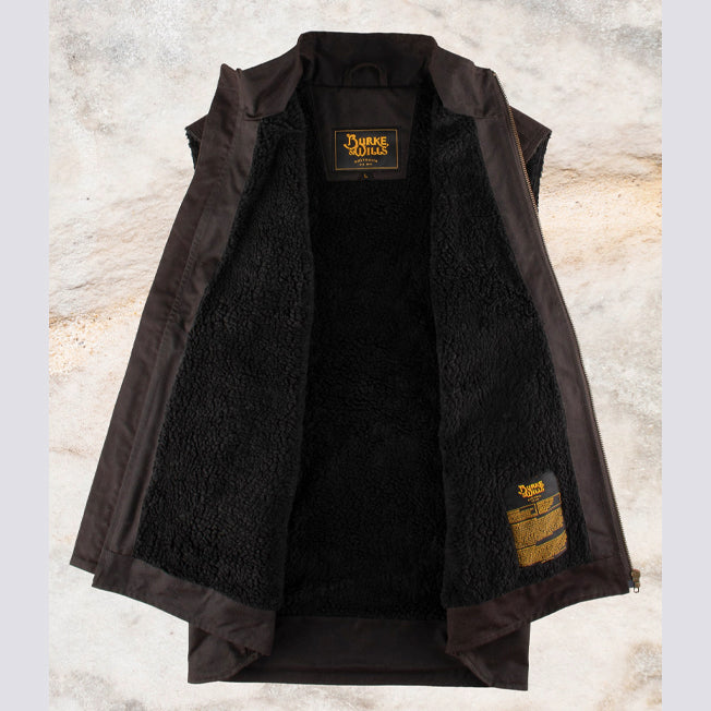 Burke & Wills Stockman Oilskin Vest Lined