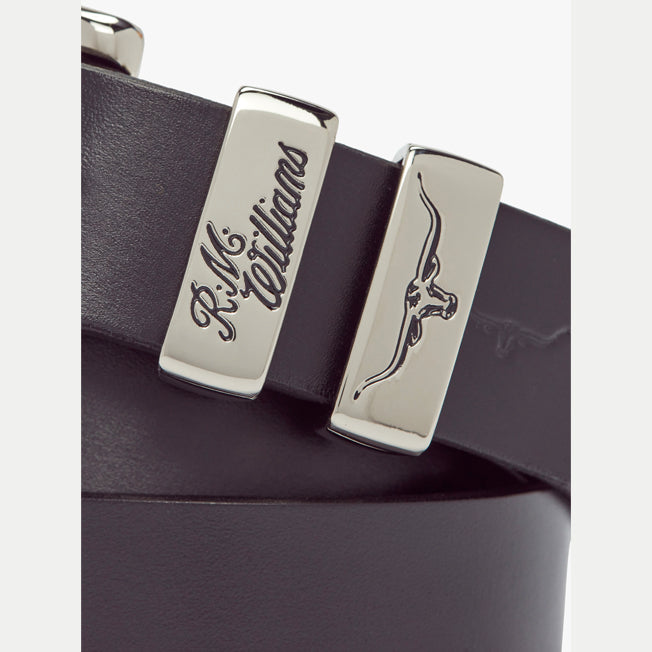 R.M. Williams 3 Piece Solid Hide Belt With Polished Buckle 1 1/4 inch