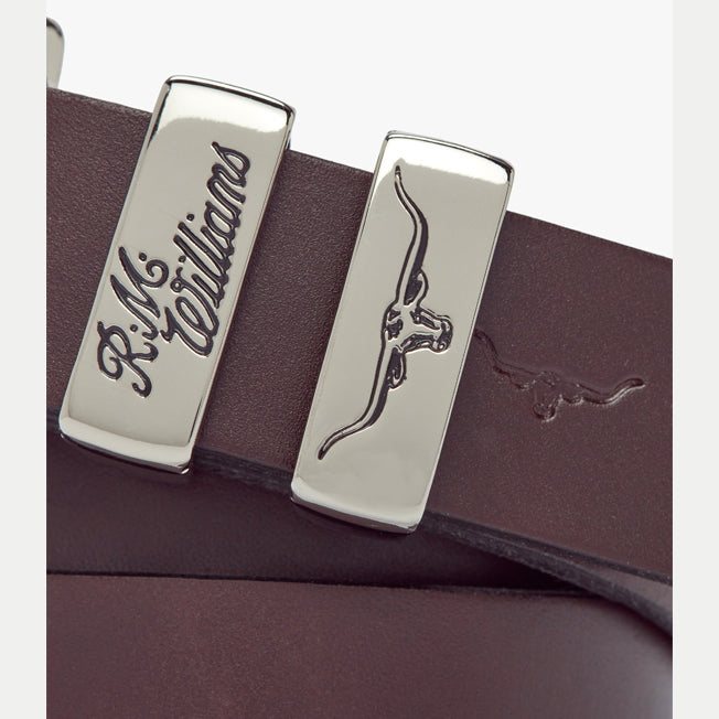 R.M. Williams 3 Piece Solid Hide Belt With Polished Buckle 1 1/4 inch