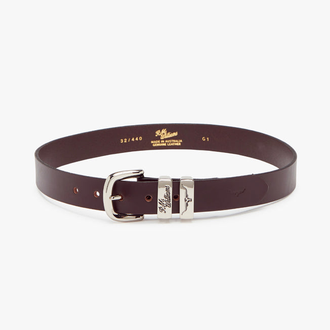 R.M. Williams 3 Piece Solid Hide Belt With Polished Buckle 1 1/4 inch