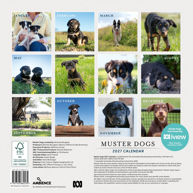 2027 Muster Dogs Wall Calendar