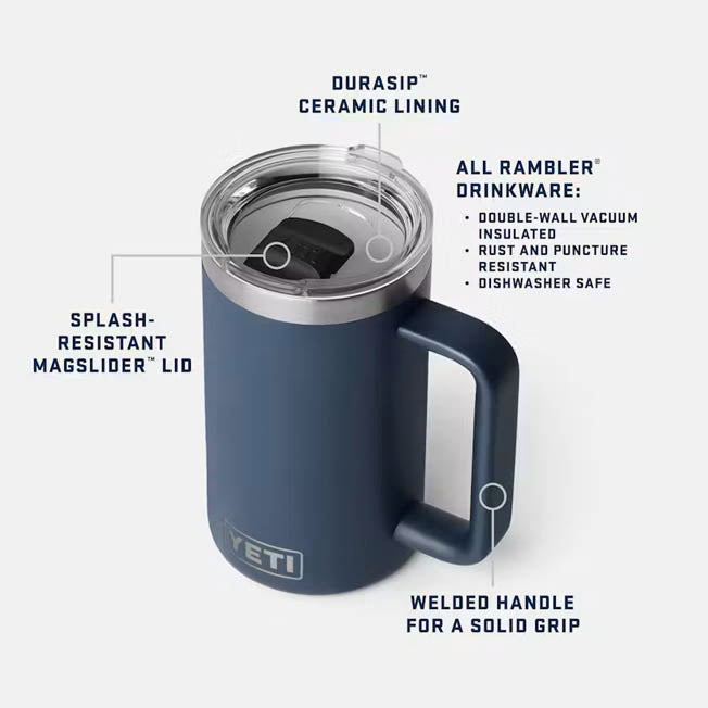 Yeti Rambler 24oz Ceramic Lined Mug With Magslider Lid