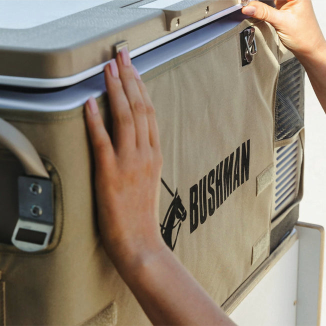 Bushman 35-52L OG Heavy Duty Portable Fridge Freezer with Cover-Transformer and Extension Kit