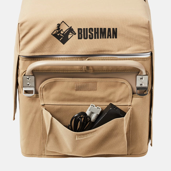 Bushman 35-52L OG Heavy Duty Portable Fridge Freezer with Cover-Transformer and Extension Kit