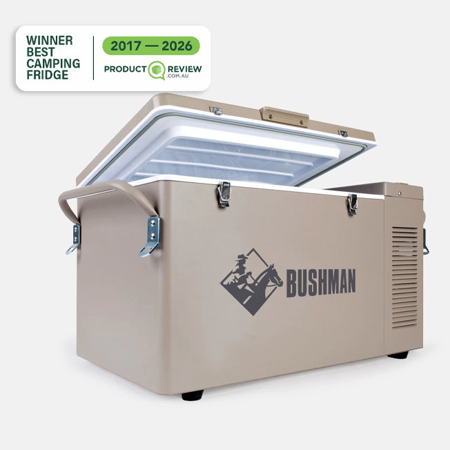 Bushman 35L OG Heavy Duty Portable Fridge Freezer with Cover and Transformer