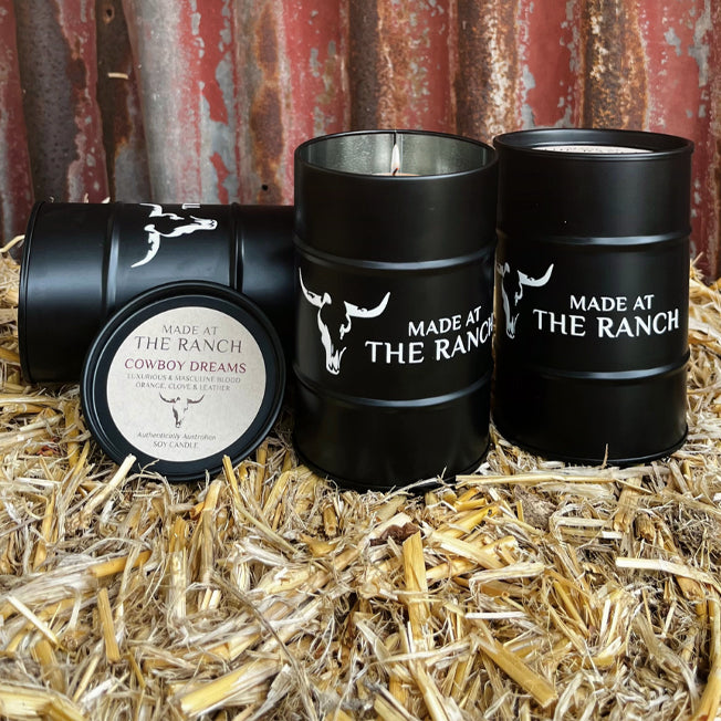 Made At The Ranch Cowboy Dreams Barrel Candle