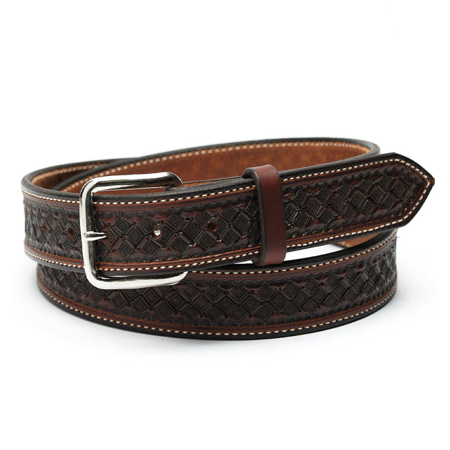 Texas Saddlery Western Chocolate Waffle Belt