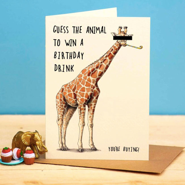 Guess Giraffe Greeting Card
