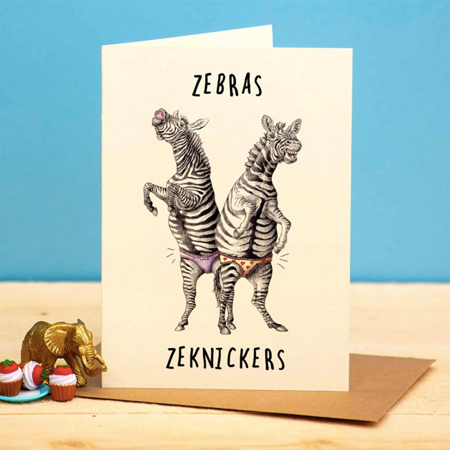Zebras Zeknickers Greeting Card