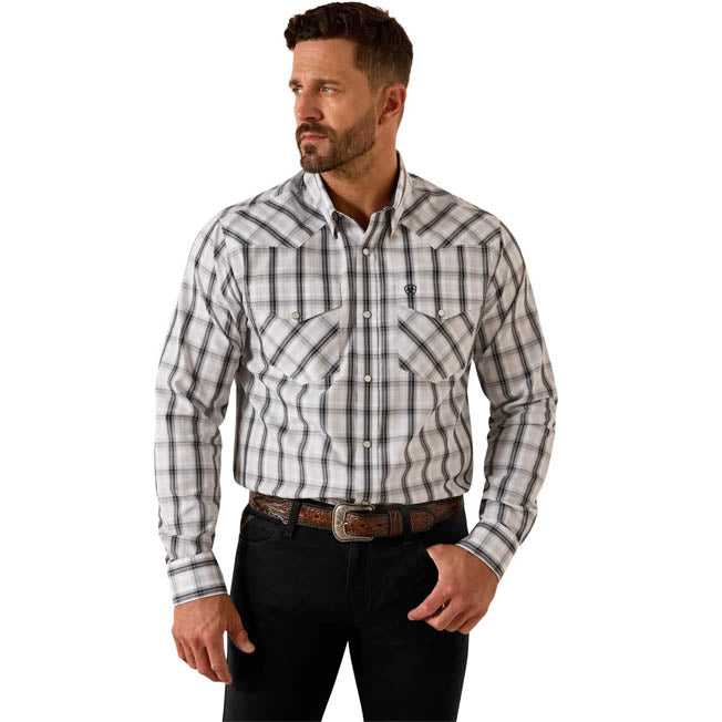 Ariat Mens Wrinkle Free Ari Fitted Snap LS Shirt