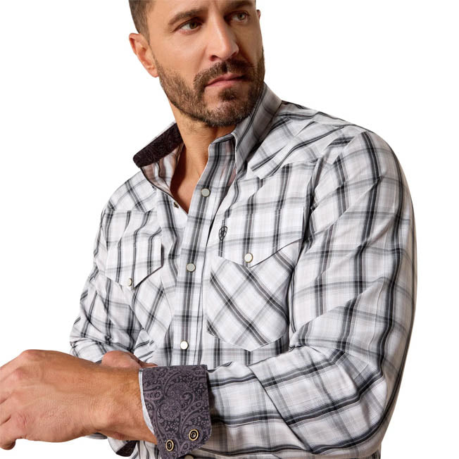 Ariat Mens Wrinkle Free Ari Fitted Snap LS Shirt