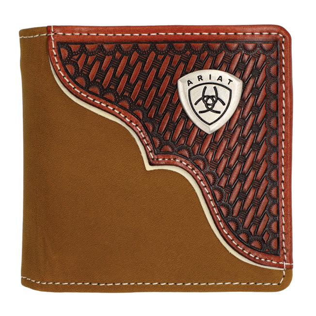 Ariat Basket Weave Corner Bi-Fold Wallet