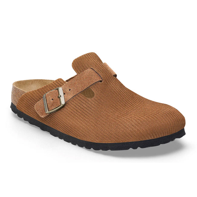 Birkenstock Boston Corduroy Slide Embossed Suede Leather Narrow