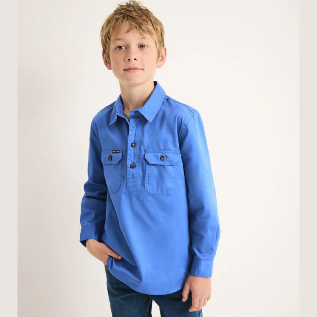 RB Sellars Kids Burton 1/2 Button Lightweight LS Work Shirt