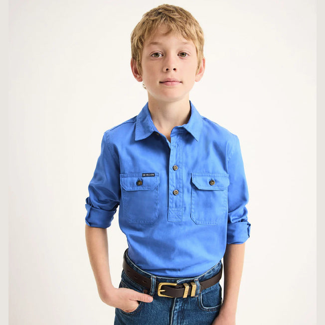 RB Sellars Kids Burton 1/2 Button Lightweight LS Work Shirt