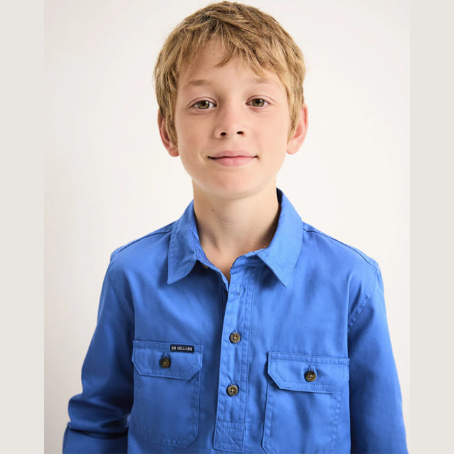 RB Sellars Kids Burton 1/2 Button Lightweight LS Work Shirt