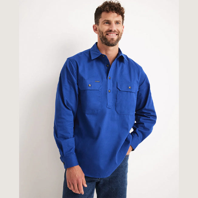 RB Sellars Mens Burton 1/2 Button Lightweight LS Shirt