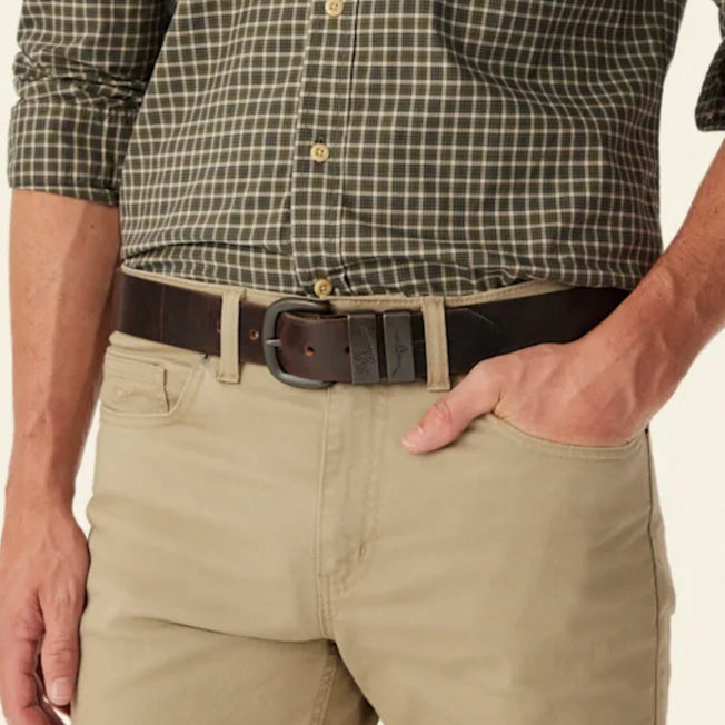 R.M. Williams Drover Leather Belt With Bronze Buckle