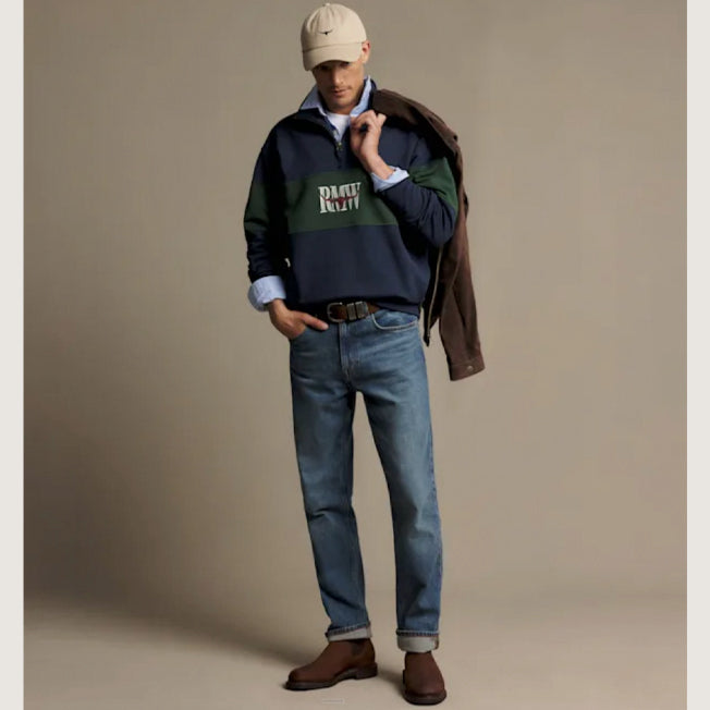 R.M. Williams Heritage Panel 1/4 Zip Sweatshirt