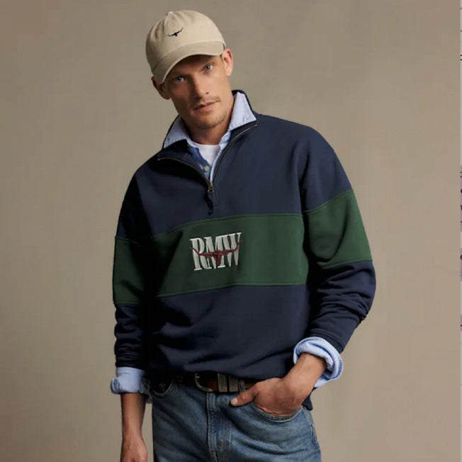 R.M. Williams Heritage Panel 1/4 Zip Sweatshirt