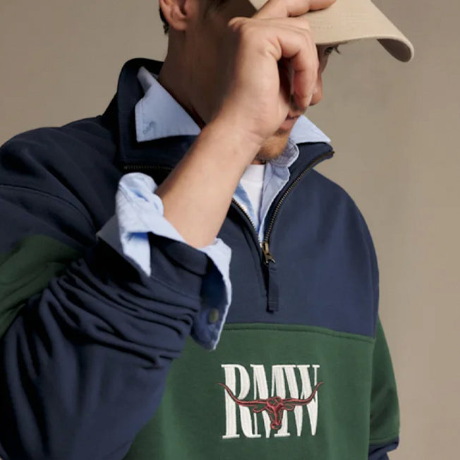 R.M. Williams Heritage Panel 1/4 Zip Sweatshirt