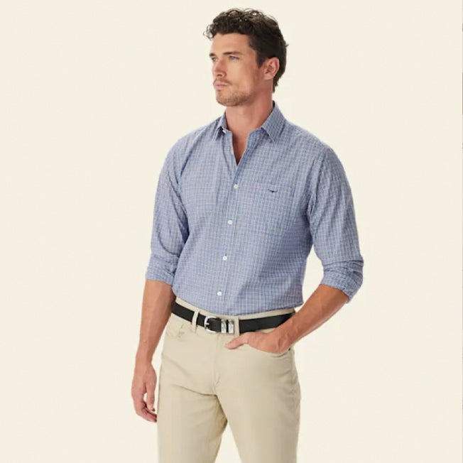 R.M. Williams Mens Ilford Poplin Check Shirt