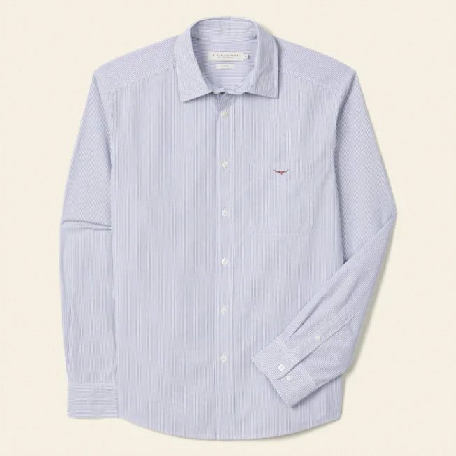 R.M. Williams Mens Ingham Poplin Stripe Shirt
