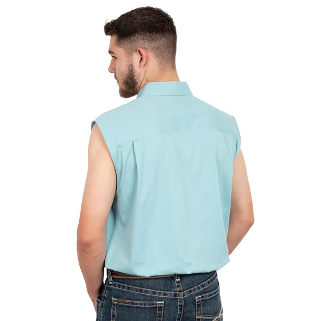 Just Country Jack 1/2 Button Sleeveless Work Shirt