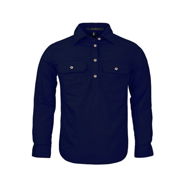 Pilbara Kids Half Button Long Sleeve Shirt