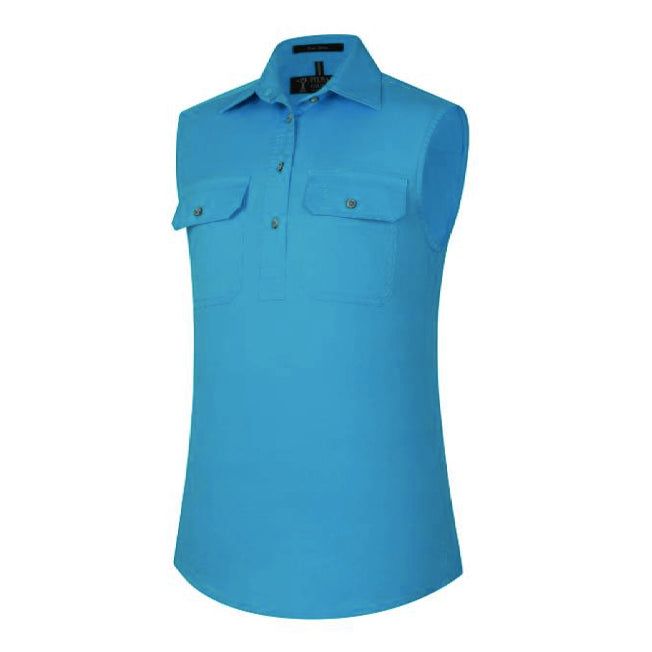 Pilbara Womens 1/2 Button NS Work Shirt