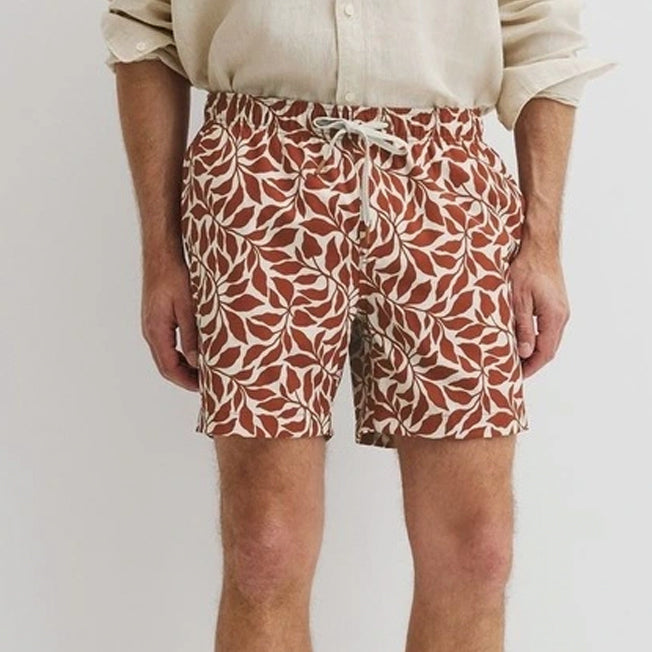 Country Road Mens Leaf Print Swim Short