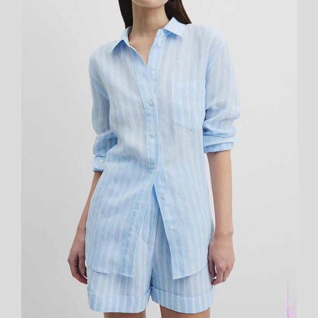 Country Road Ladies Linen Stripe LS Shirt