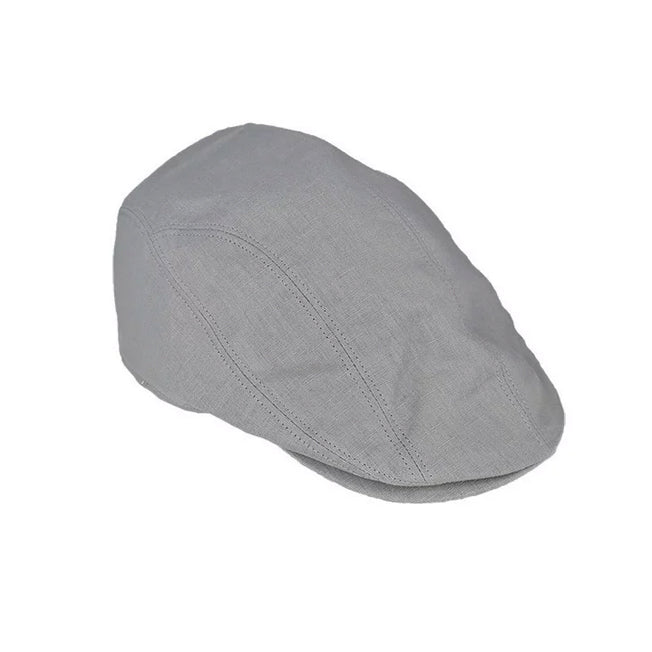 Avenel Linen Cotton Blend Flat Cap w/ Print Under